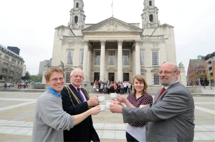 A photo of Former Lord Mayor Cllr Murray, Cllr John Hardy, Mary Halsey, and Dave Paterson (UPA)